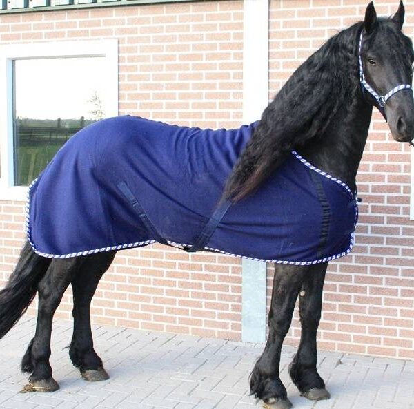Fleece deken met friese bies met kruissingels