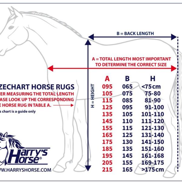 Maattabel Harry's Horse dekens